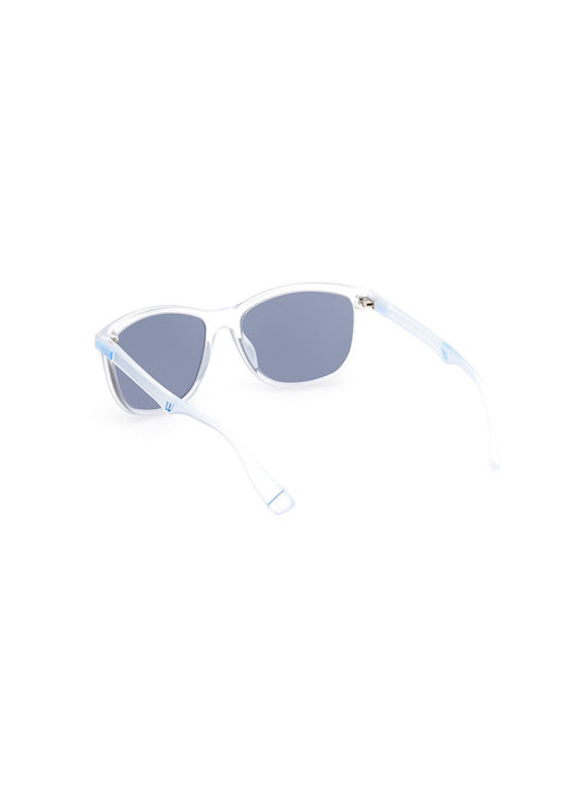 Web Men's Sunglasses with Transparent Plastic Frame and Blue Lens WE0300 26V