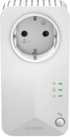 Strong Powerline 600 KIT EU V2 Διπλό για Ενσύρματη Σύνδεση με Passthrough Πρίζα και Θύρα Ethernet