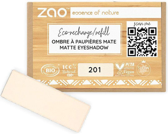 Zao Organic Makeup Rectangle Matte Shadow Refill Lidschatten in fester Form in Beige Farbe 1.3gr