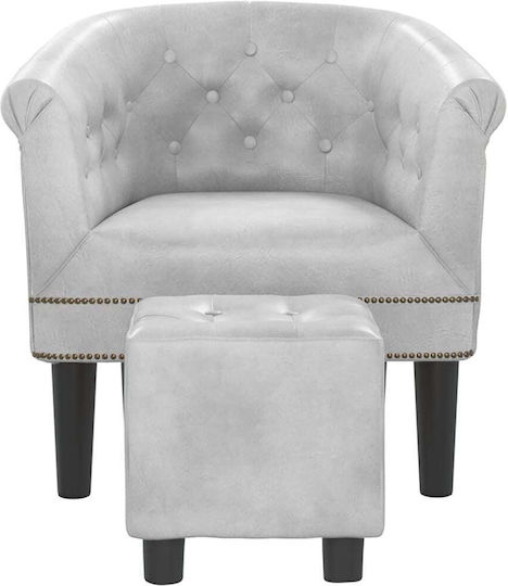 Μπάρελ Sessel mit Fußhocker Silver 70x56x68cm