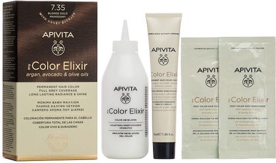 Apivita My Color Elixir Βαφή Μαλλιών Χωρίς Αμμωνία 6.44 Ξανθό Σκούρο Έντονο Χάλκινο 50ml