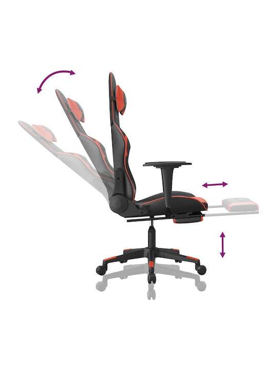 vidaXL 345458 Gaming Chair with Footrest Black/Red