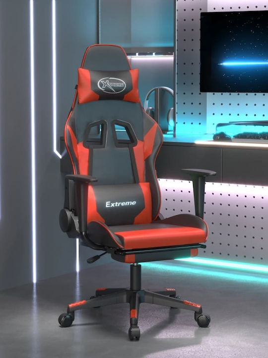 vidaXL 345458 Gaming Chair with Footrest Black/Red