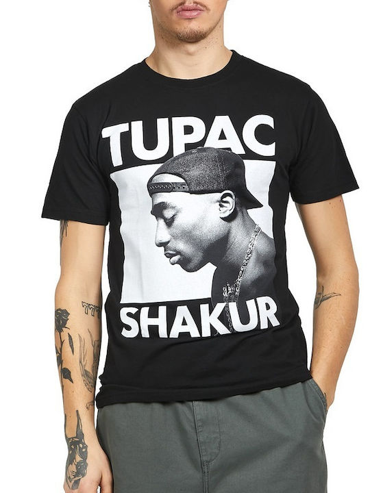 Rock Off Tupac Eyes Closed T-shirt σε Μαύρο χρώμα