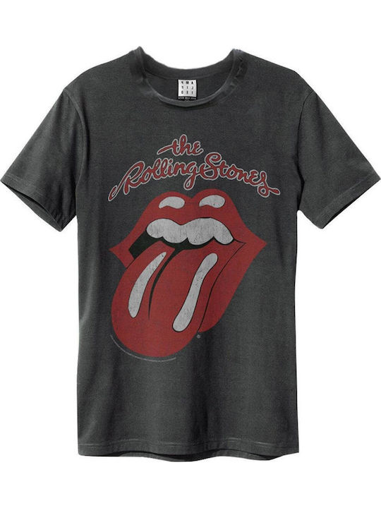 Amplified Vintage Tongue T-shirt Rolling Stones Gray Cotton Charcoal ZAV210RTV