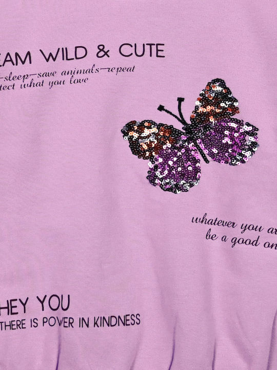 Kids Sweatshirt with Hood Lilac