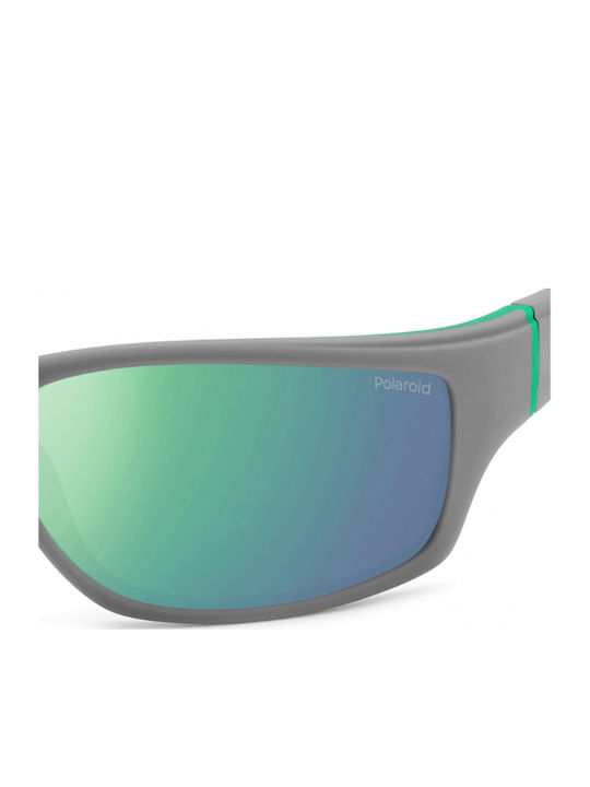 Polaroid Unisex Sunglasses with Gray Plastic Frame and Multicolour Polarized Mirror Lens PLD2135/S 3U5/5Z