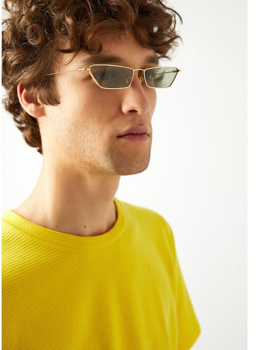 Kaleos Vale 004 Women's Sunglasses with Gold Metal Frame and Green Lens