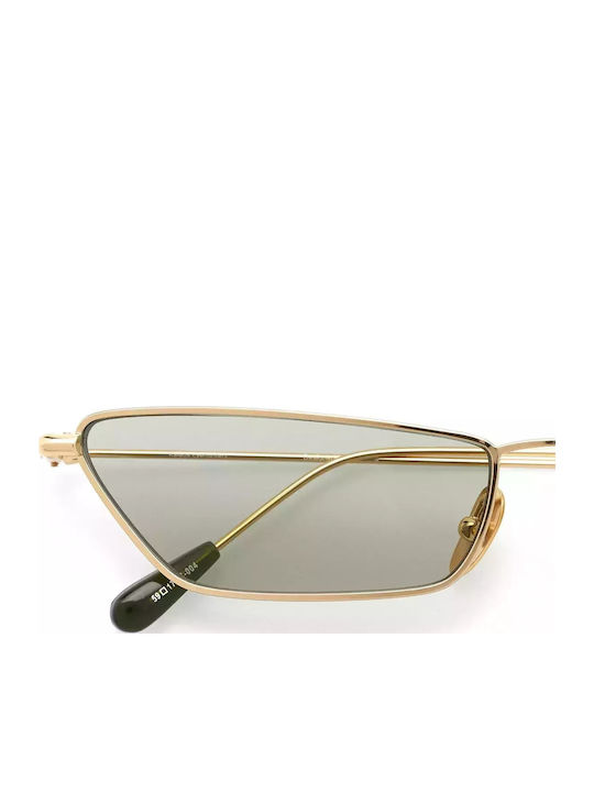 Kaleos Vale 004 Women's Sunglasses with Gold Metal Frame and Green Lens