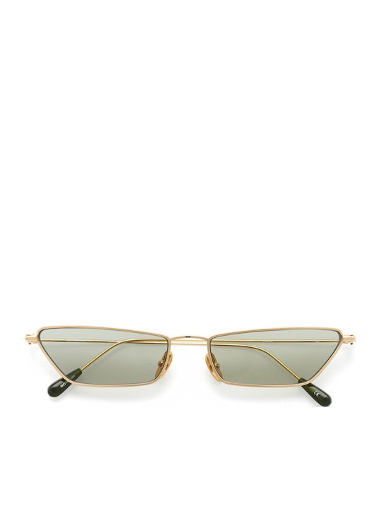Kaleos Vale 004 Women's Sunglasses with Gold Metal Frame and Green Lens