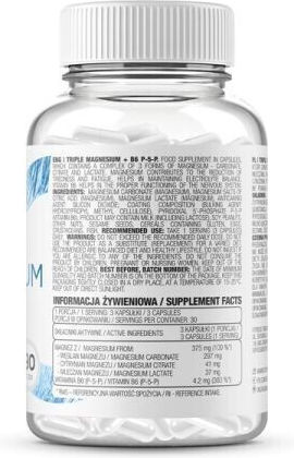 OstroVit Triple Magnesium + B6 P-5-P 90 κάψουλες