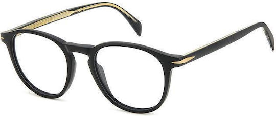 David Beckham Plastic Eyeglass Frame Black DB 1018 003