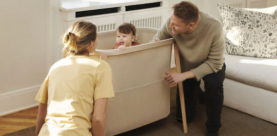 Stokke Λίκνο Snoozi με Στρώμα και Ρόδες Sandy Beige
