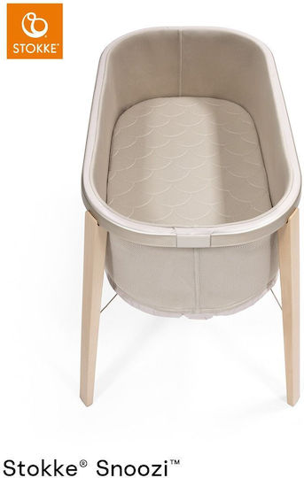 Stokke Λίκνο Snoozi με Στρώμα και Ρόδες Sandy Beige