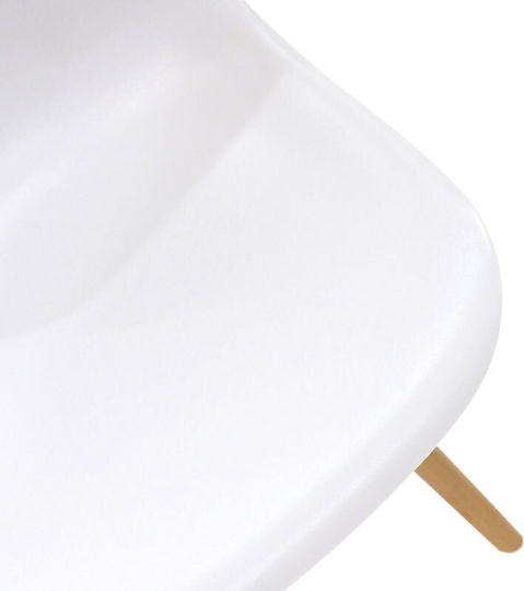 Julita Kitchen Chair Made of Polypropylene White-Natural 46x50x82cm