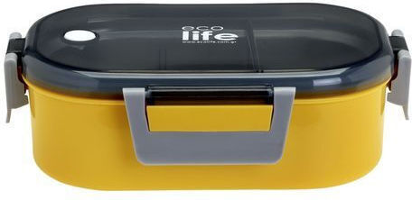Ecolife Spoon Cutie de Prânz din Inox Galbenă cu Compartimente 900ml