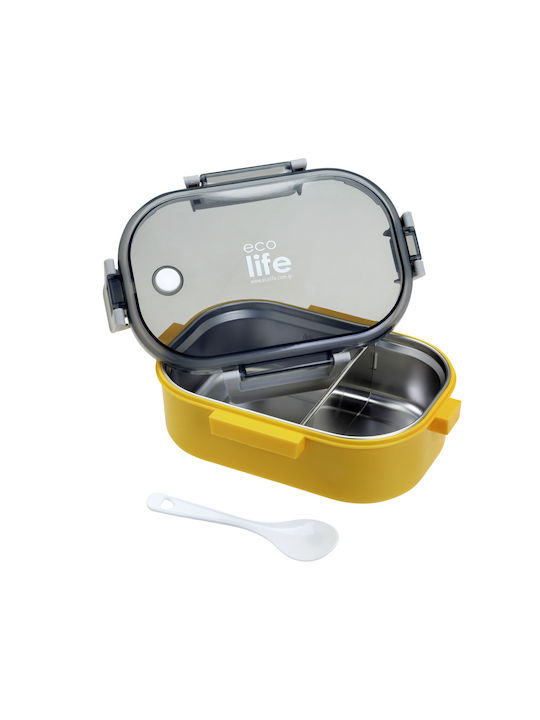 Ecolife Spoon Δοχείο Φαγητού Inox Κίτρινο 900ml