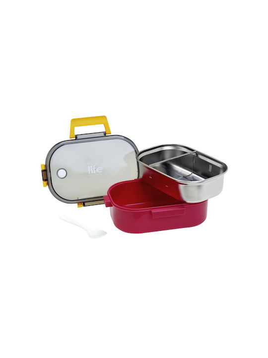 Ecolife Spoon Δοχείο Φαγητού Inox Ροζ 900ml