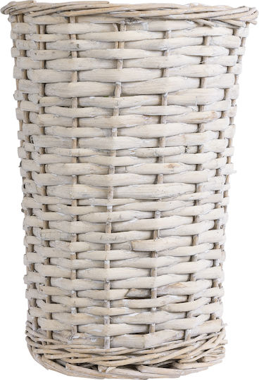 GloboStar Artificial Garden Domingo Κασπώ Ξύλινο Λευκό με Βάση 21x21x30εκ.