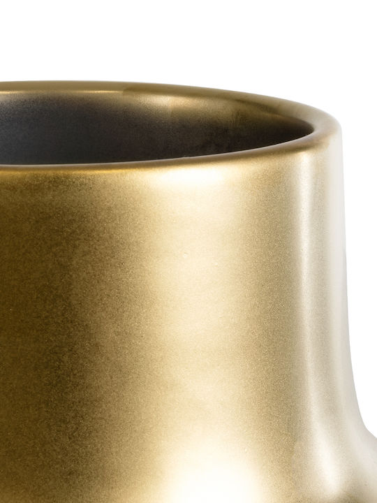 GloboStar Kerkyra Übertopf Keramik Gold 15x15x12.5εκ.