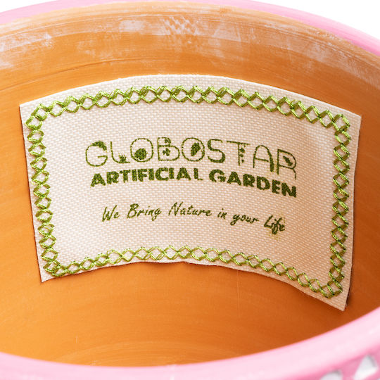 GloboStar Κασπώ Κεραμικό Ροζ με Βάση 16x16x16εκ.