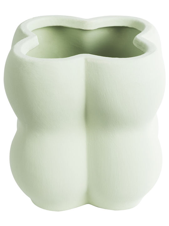 GloboStar Artificial Garden Athena Planter Ceramic Green with Stand 13x13x14cm.