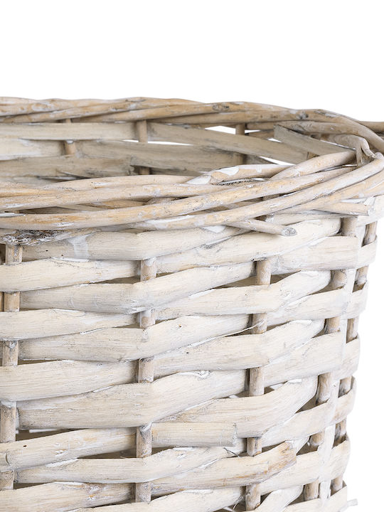 GloboStar Artificial Garden Domingo Planter Wooden White with Stand 21x21x30cm.