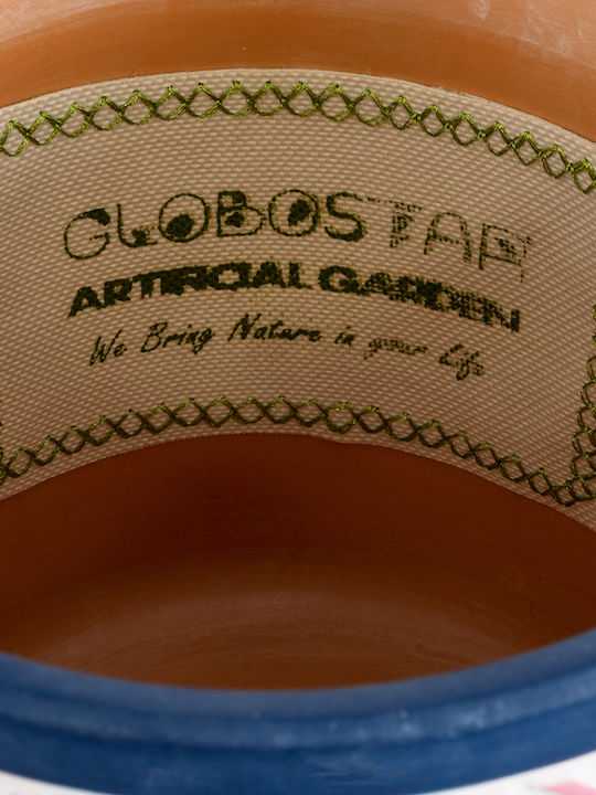 GloboStar Artificial Garden Bombay Übertopf Keramik Rosa 14.5x14.5x13εκ.