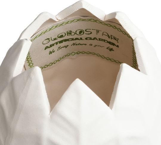 GloboStar Ghiveci Ceramică Alb cu suport 15x15x16εκ.