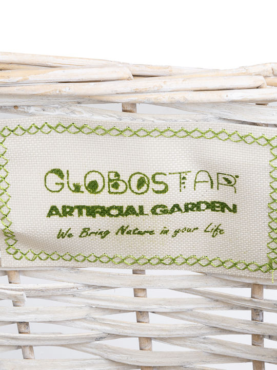 GloboStar Kyoto Planter Wooden White with Stand 22x22x25cm.