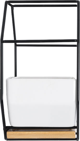 GloboStar Artificial Garden Bianco Κρεμαστό Κασπώ Κεραμικό Λευκό 18x10x18εκ.