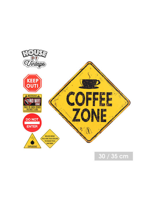Urban Living Handmade Yellow Metal Wall Decor Sign 6 Pieces