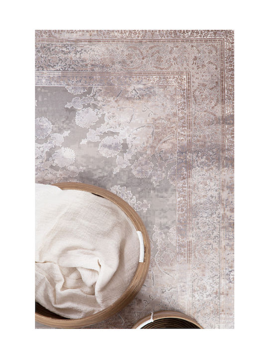 Royal Carpet Bamboo Silk 8098a Χαλί Διάδρομος Μεταξένιο L.Grey D.Beige 80x150cm