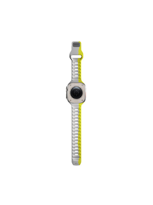 Nomad Sport Strap Λουράκι Σιλικόνης Lunar ΓΚΡΙ / High Volta LIME (Apple Watch 42/44/45mm)