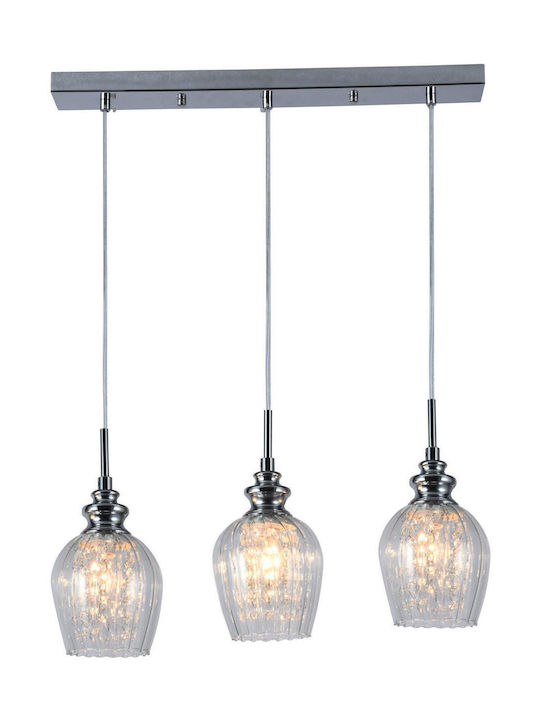 ARlight Pendant Light Silver Rail with Socket E14, E.14 50cm