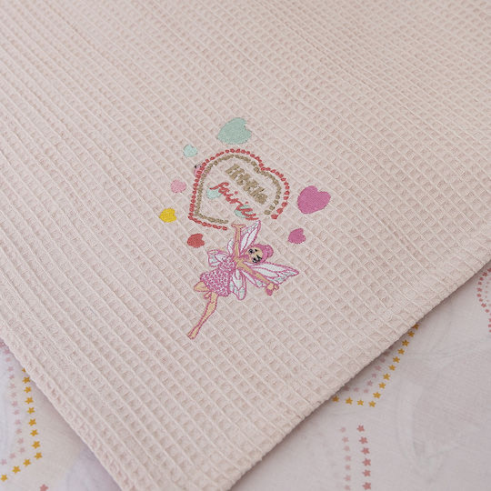 Naf Naf Decke Kinderbett Waffel Rosa Salmon/Pink 140x110cm