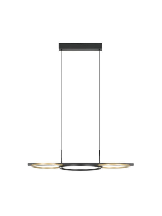 Eglo Lanacera Pendant Light LED Rail with Warm White Light Black