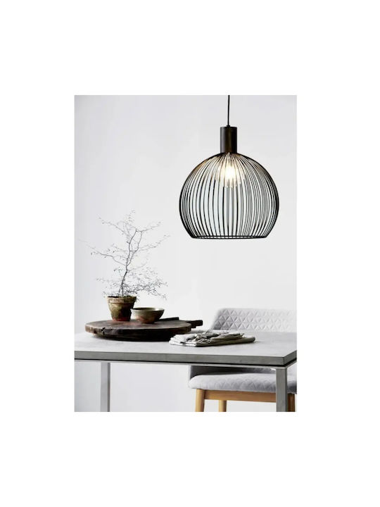 Nordlux Aver Pendant Light Single-Light Grid for Socket E27 Black