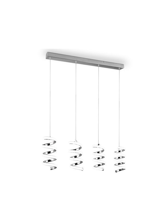 Trio Lighting Pendant Light Single-Light Rail for Socket E27 with Natural White Light Silver