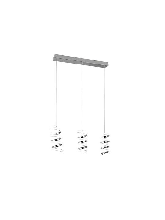 Trio Lighting Pendant Light Single-Light Rail for Socket E27 with Natural White Light Silver