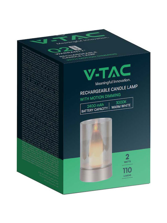V-TAC Διακοσμητικό Φωτιστικό LED Θερμό Λευκό 3000K Κερί 8.5εκ.