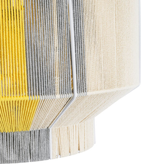 GloboStar Habana Ceiling Light Yellow Boho Grid with E27 Socket 50x35x35cm
