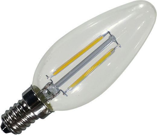 Optonica SP4-A4 Λάμπα LED 4W 98mm για Ντουί E14 και Σχήμα C35 Θερμό Λευκό 400lm