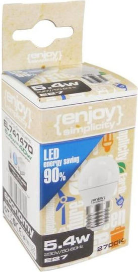 Elvhx LED Bulb 5.5W 80mm for Socket E27 and Shape P45 Natural White 490lm