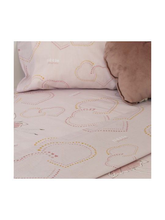 Naf Naf Baby Sheets Set Crib Cotton Pink 120x170cm 3pcs