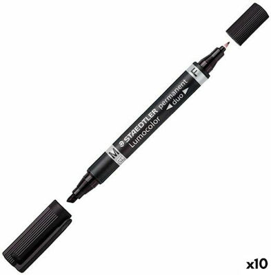 Staedtler Lumocolor Duo 348 Design Markers 1.5mm Black 10pcs