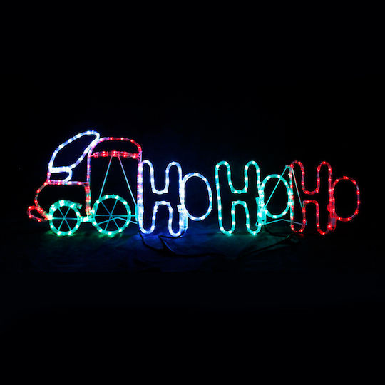 Aca Weihnachtlicher Lichtschlauch in Form von Zug 130x130x40cm Train Ho Ho Ho