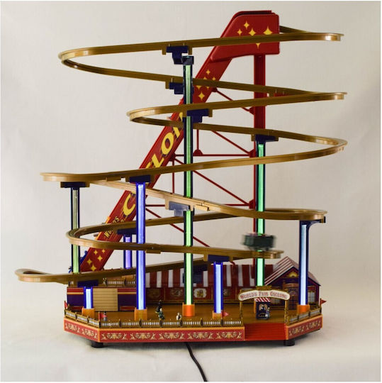 SP Souliotis Коледна Фигура Влак Височина 43см Mr Christmas Roller Coaster