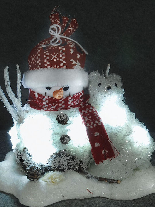 Lianos Illuminated Christmas Figure SNowman White 30x30x23cm 2pcs