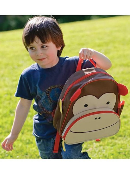 Skip Hop Zoo Monkey School Bag Backpack Kindergarten Brown with Water Bottle Holder